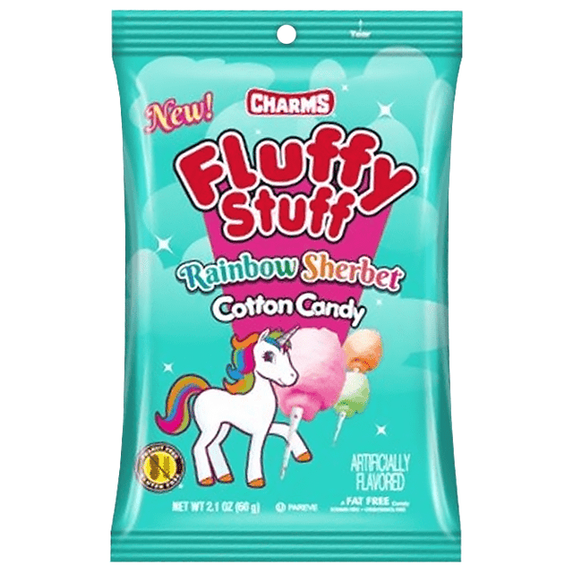 Charms Fluffy Stuff Rainbow Sherbet Cotton Candy (60g)