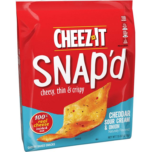 Cheez It Snap'd Cheddar Sour Cream and Onion Crackers (212g)