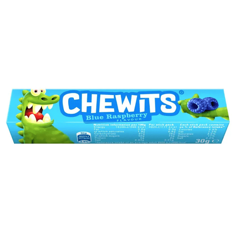 Blue Raspberry Stix Chewits Blue Raspberry Stick 30g – SoSweet