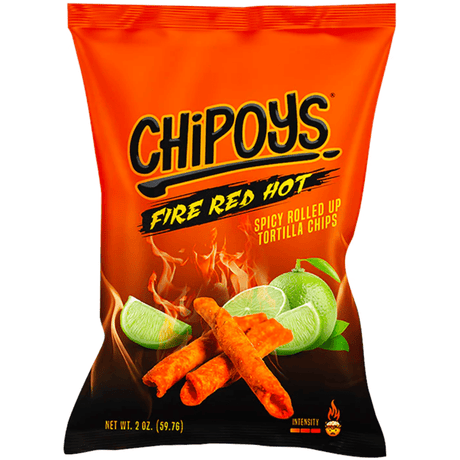 Chipoys Fire Red Hot Rolled Tortilla Corn Chips (113g)