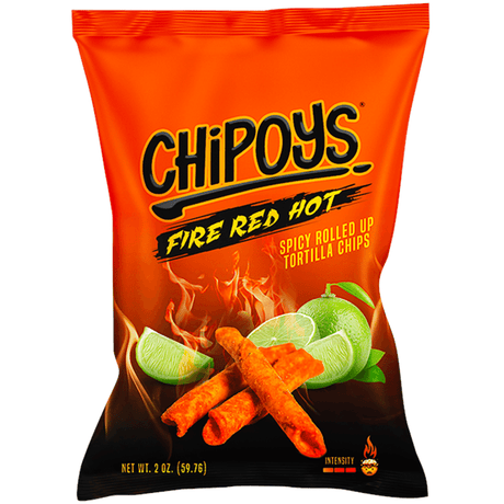Chipoys Fire Red Hot Rolled Tortilla Corn Chips (59g)