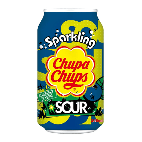 Chupa Chups Sparkling Soda Sour Blueberry Can (345ml)