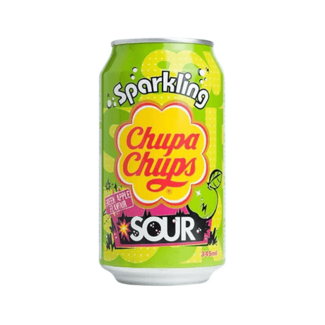 Chupa Chups Sparkling Soda Sour Green Apple Can (345ml)