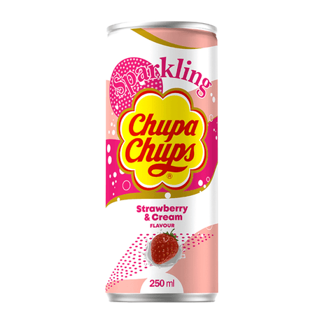 Chupa Chups Sparkling Soda Strawberry and Cream (250ml)