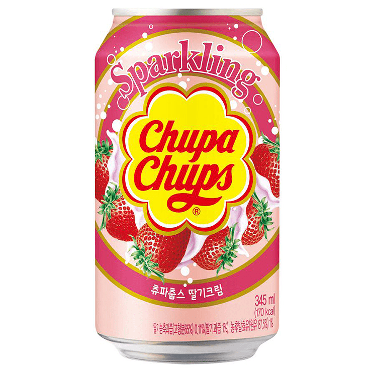 Chupa Chups Sparkling Strawberry & Cream Can (345ml)