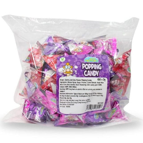 Crazy Candy Factory Popping Candy Bulk Bag (100 pcs)