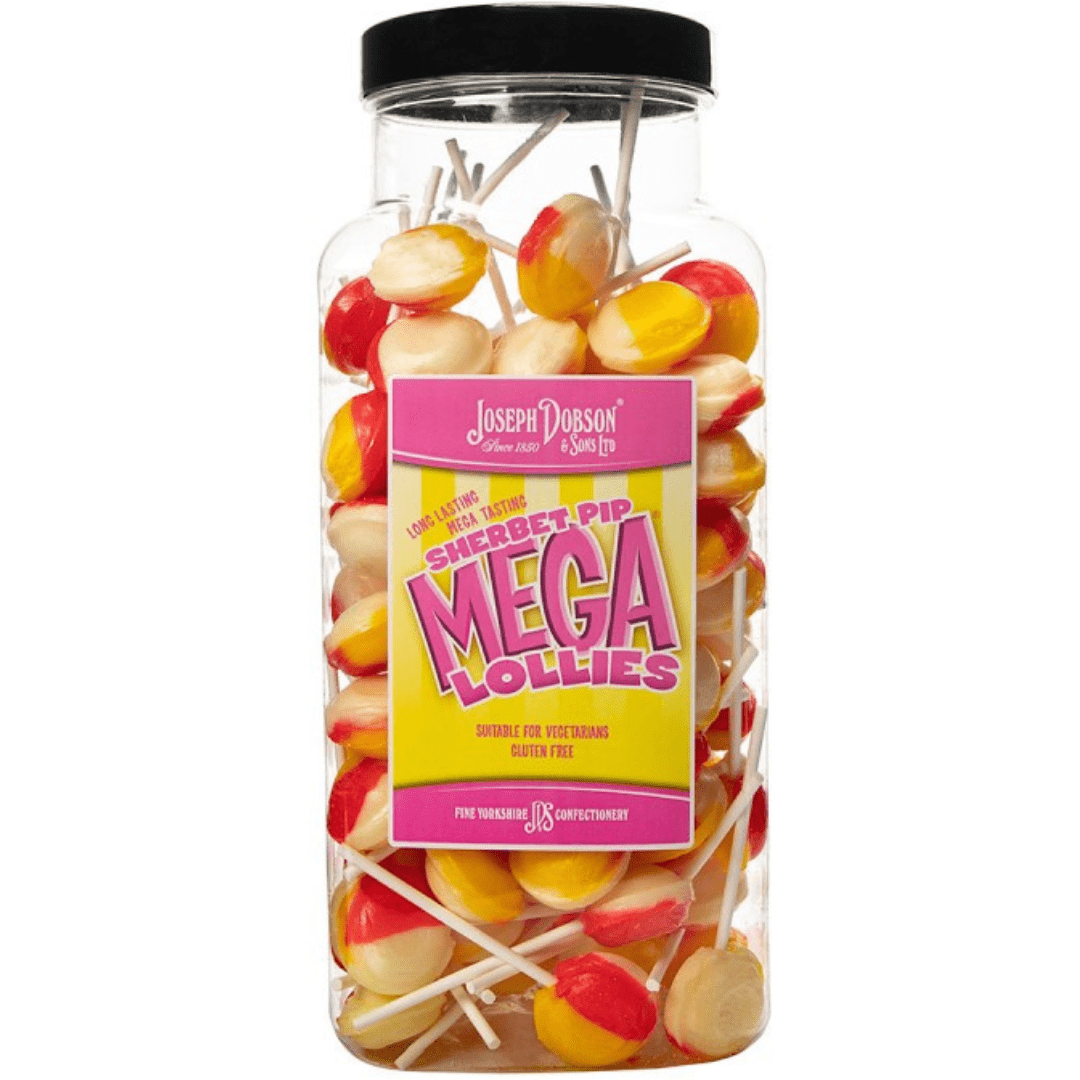 Dobsons Sherbet Pip Mega Lollies Jar (1.9kg)