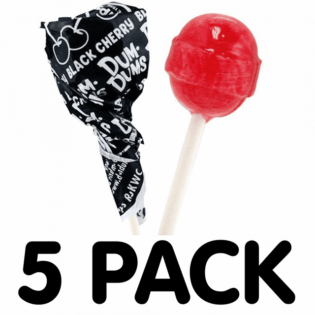Dum Dums Lollipop Black Cherry (5 Pack)