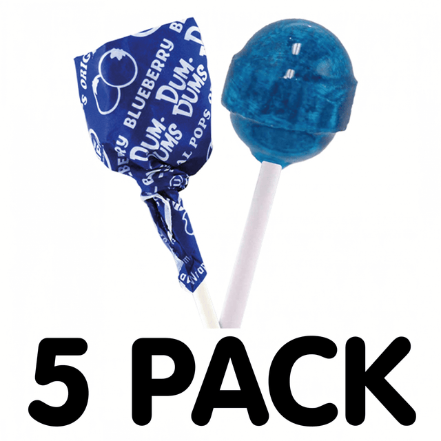 Dum Dums Lollipop Blueberry (5 Pack)