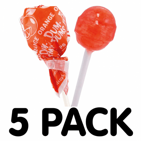Dum Dums Lollipop Orange (5 Pack)