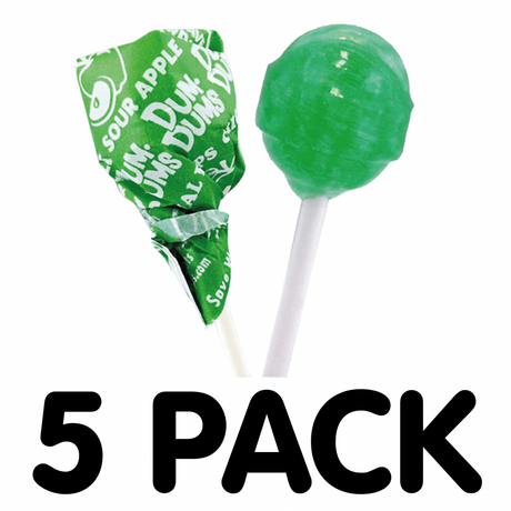 Dum Dums Lollipop Sour Apple (5 Pack)