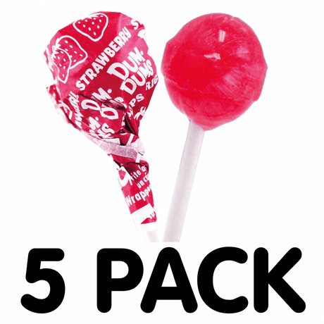 Dum Dums Lollipop Strawberry (5 Pack)
