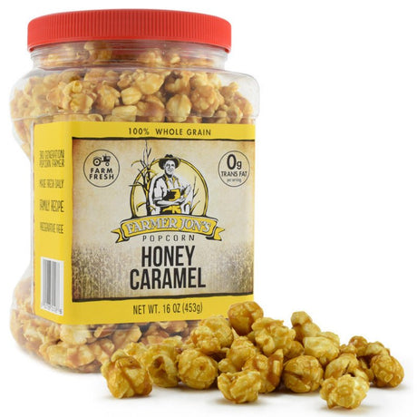 Farmer Jon's Popcorn Honey Caramel Jar (453g)