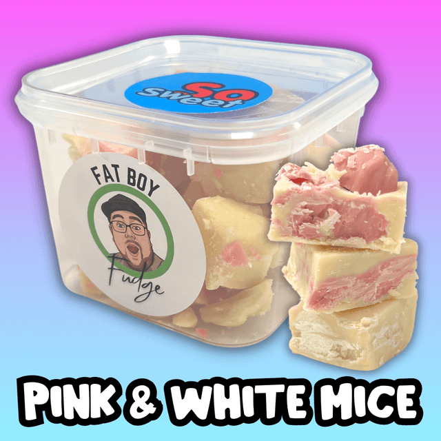 FatBoy Fudge Pink & White Chocolate Mice LIMITED EDITION Fudge Tub