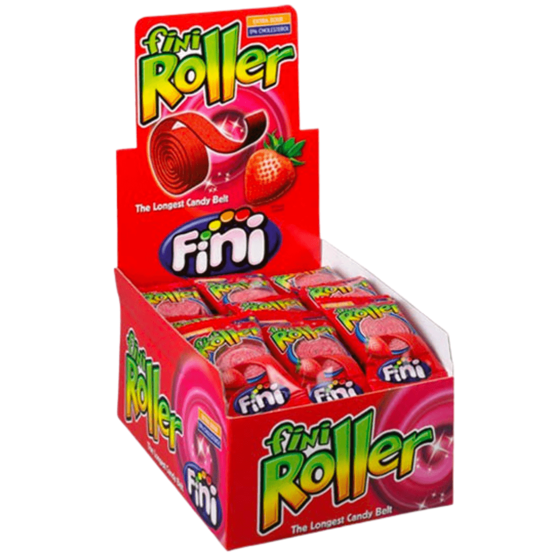 Fini Strawberry Roller 20g Case Of 40 SoSweet fini-strawberry-roller-20g-case-of-40-sosweet