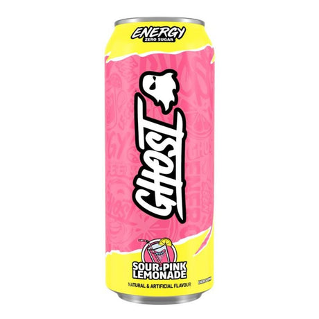 Ghost Energy Sour Pink Lemonade Energy Drink 500ml Can Zero Sugar