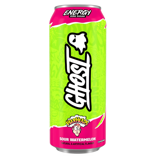 Ghost Energy x Warheads Sour Watermelon Energy Drink 500ml Can Zero Sugar