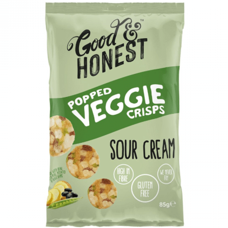 Good and Honest Popped Veggie Crisps Sour Cream (85g)