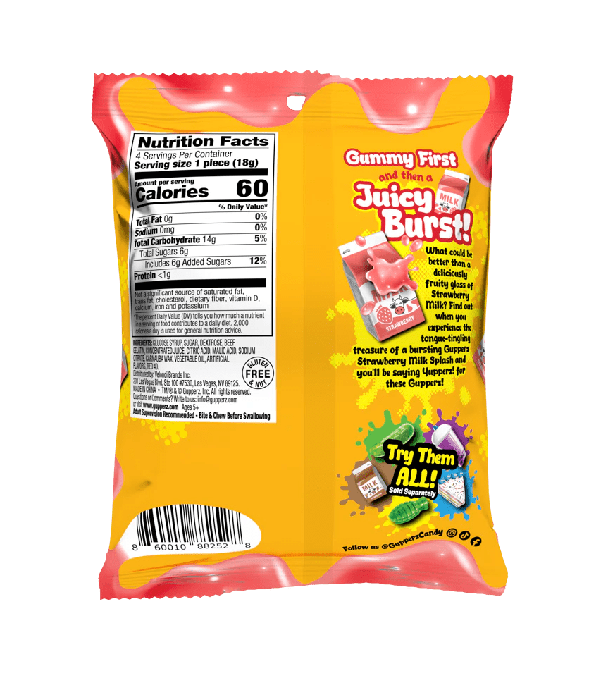 Gupperz Strawberry Milk Splash Peg Bag 72g