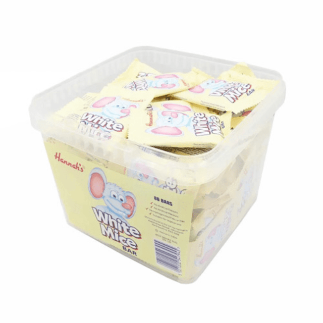 Hannahs Large Tub White Mice Bar (80pcs)