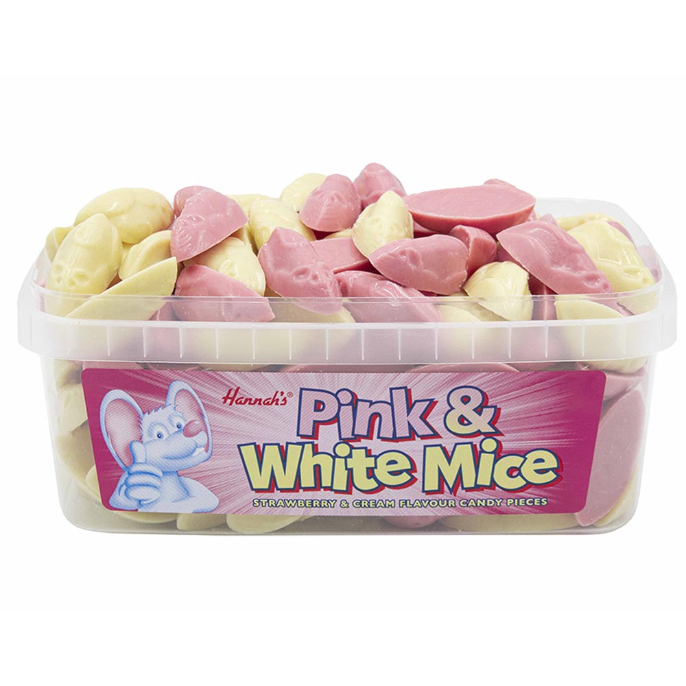 Hannahs Pink & White Mice Tub 600g – SoSweet