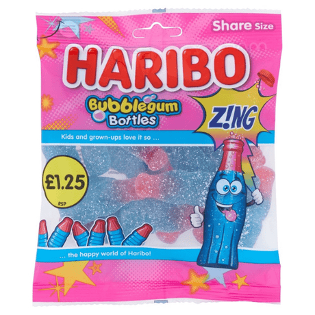 Haribo Bubblegum Bottles Zing (160g)