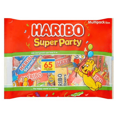 Haribo Super Party Mix - 65 Mini Bags (1.04kg)