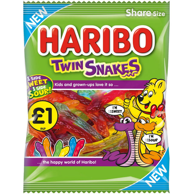Haribo Twin Snakes Peg Bag (142g) (American)