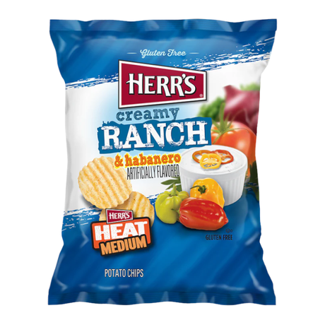 Herr's Creamy Ranch & Habanero Potato Chips Bag 71g USA