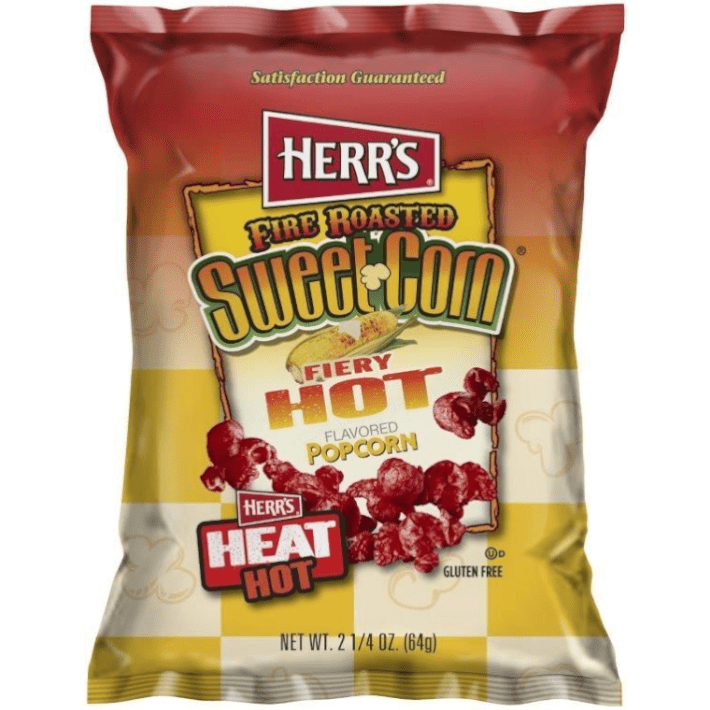 Herr's Fire Roasted Sweetcorn Fiery Hot Flavoured Popcorn (64g)