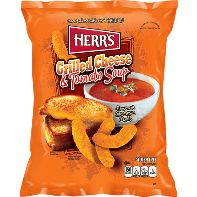 Herr's Grilled Cheese and Tomato Soup Cheese Curls (170g)