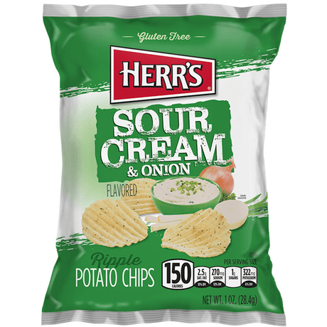 Herr's Sour Cream and Onion Ripple Chips (28g)