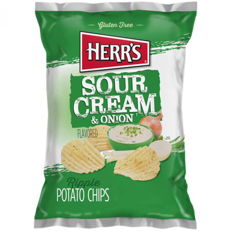 Herr's Sour Cream and Onion Ripple Chips (99g)