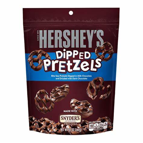 Hersheys Milk Chocolate Dipped Pretzels Peg Bag