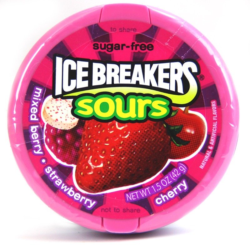 Ice Breakers Sours Strawberry, Cherry and Mixed Berry (42g)