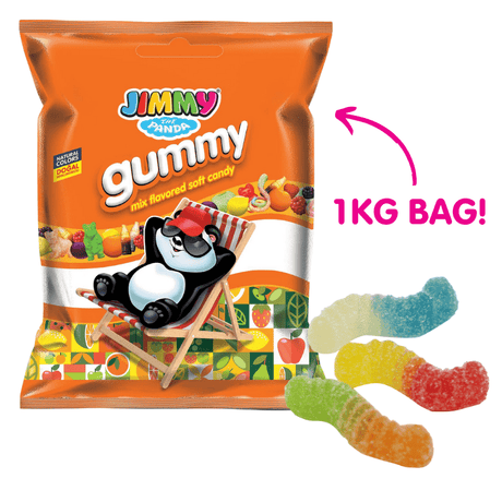 Jimmy Fizzy Mini Gummy Worms (1kg)