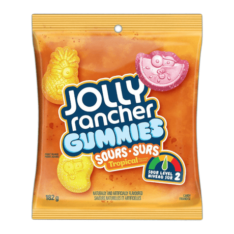Jolly Rancher Gummies Sours Tropical Peg Bag 182g CANADA