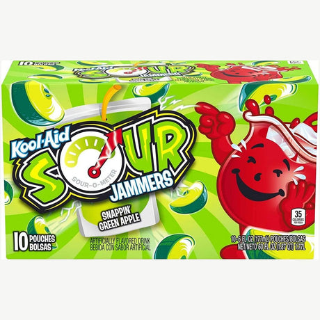 Kool-Aid Sour Jammers Snappin' Green Apple (Pack of 10)