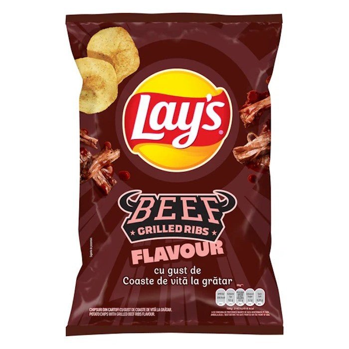 Lays Beef Grilled Ribs Crisps Bag 125g
