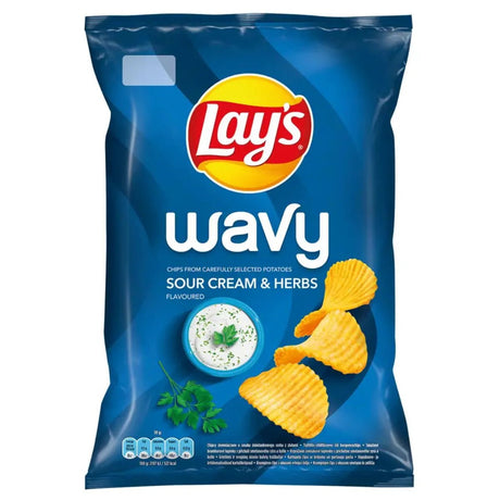 Lays Max Wavy Sour Cream & Herbs Bag 130g