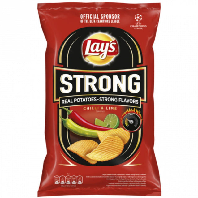 Lay's Strong Chilli Lime Crinkle Cut Crisps (130g) (EU) (Best Before Expiring 05/03/23)
