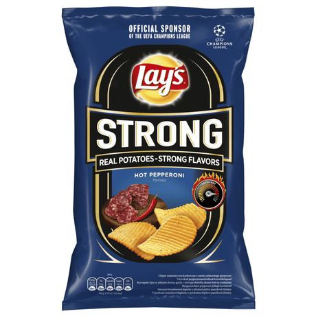 Lay's Strong Pepperoni Flavoured Crinkle Cut Crisps (130g)