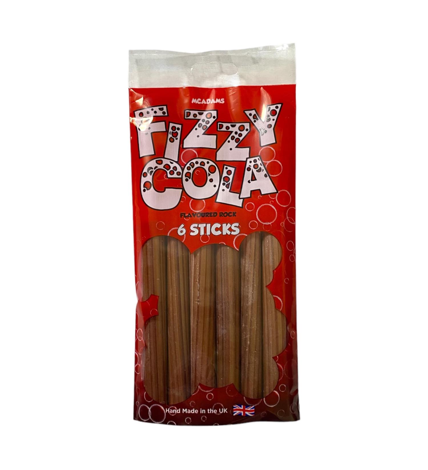 McAdams Rock Fizzy Cola 6 Sticks Peg Bag 300g – SoSweet