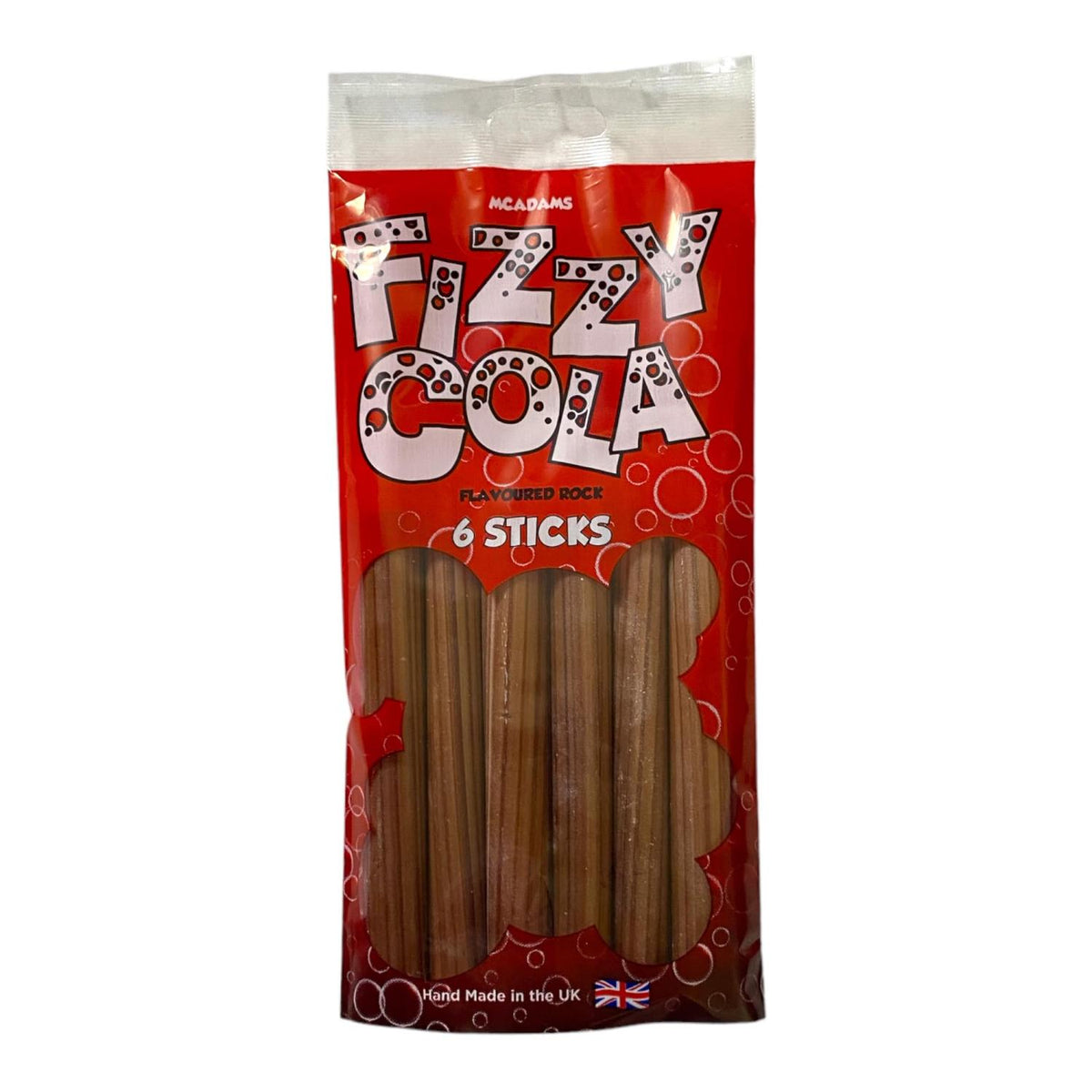McAdams Rock Fizzy Cola 6 Sticks Peg Bag 300g – SoSweet