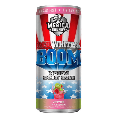 Merica Energy Red White &amp; Boom - Justice (Kiwi and Strawberry)