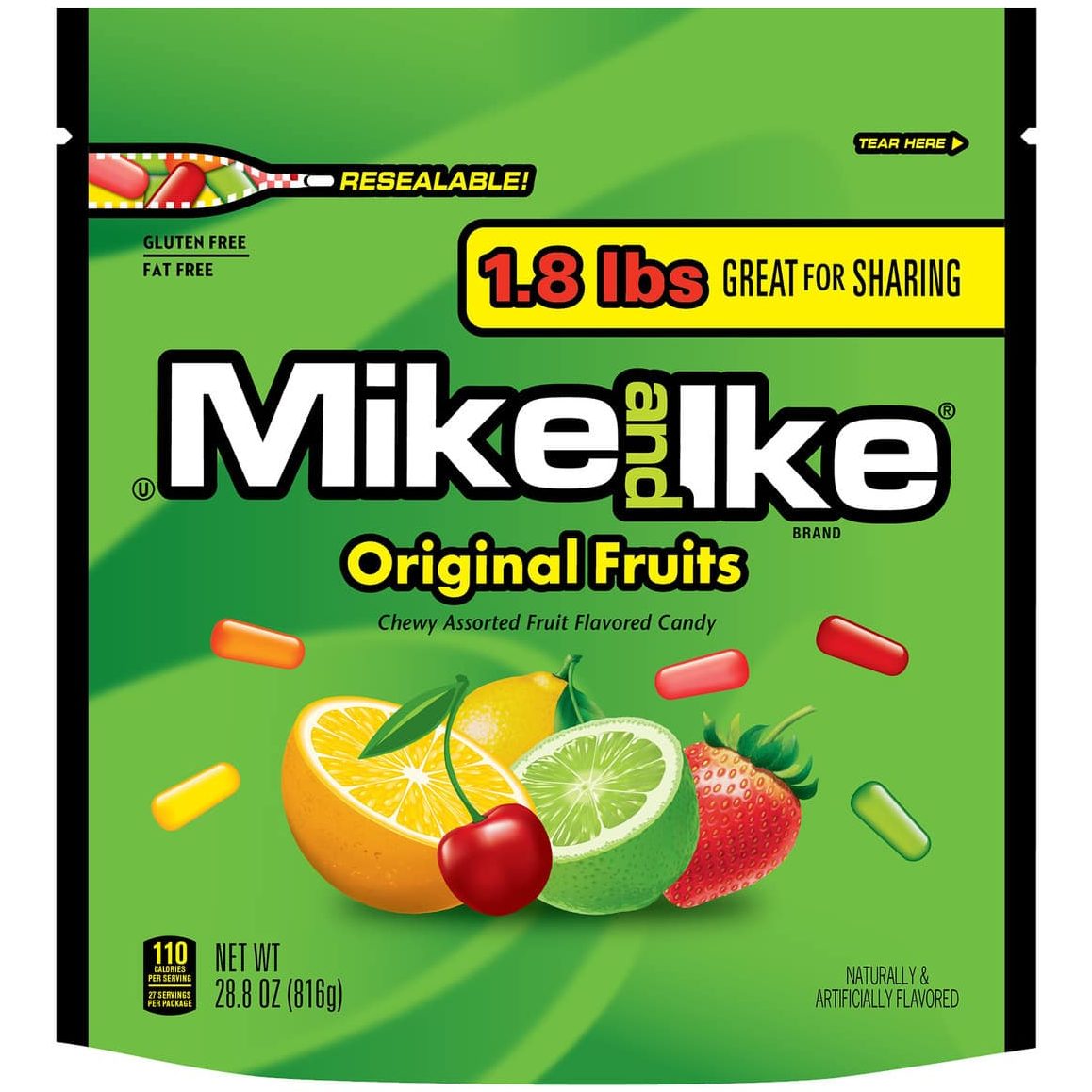 Mike and Ike Family Size Original Fruits (816g)