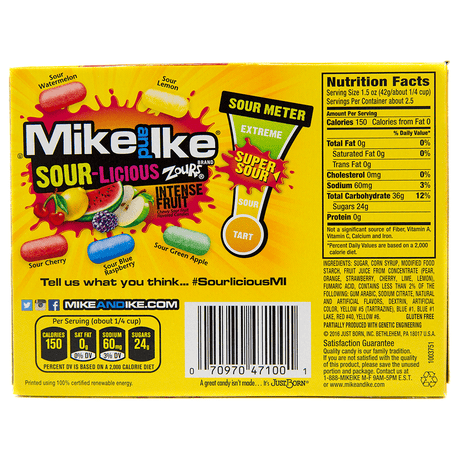 Mike and Ike Theatre Box Sour-Licious Intense Fruit (102g)