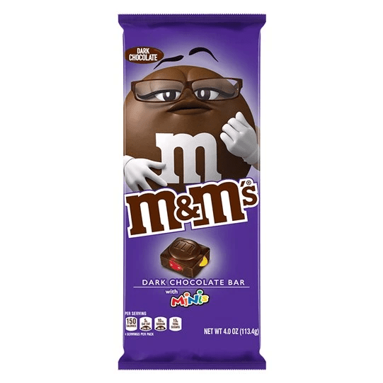 M&M's Extra Large Tablet Bar Dark Chocolate with Mini's (110g)