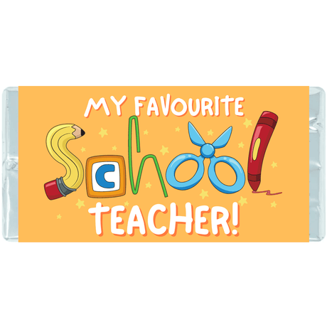 'My Favourite School Teacher' Novelty Chocolate Bar (80g)