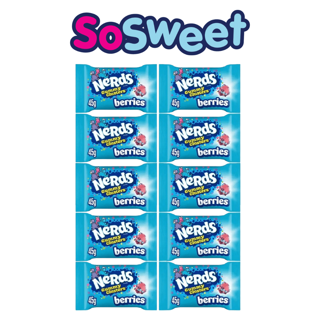 Nerds Gummy Clusters Very Berry Pillow Pack (45g) Case of 10 BBE 31/05/25